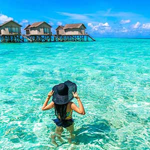 Crystal clear beaches in Maldives